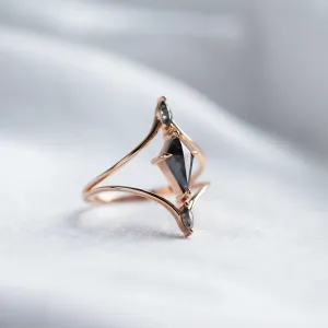 Luxusní dvojitý prsten se salt'n'pepper diamanty SPLITE Thumbnail