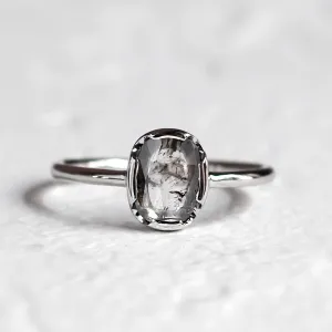 Zlatý prsten se salt'n'pepper diamantem v art deco stylu ARTISTA Thumbnail