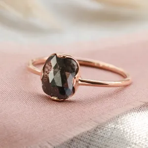 Zlatý prsten se salt'n'pepper diamantem v art deco stylu ARTISTA Thumbnail