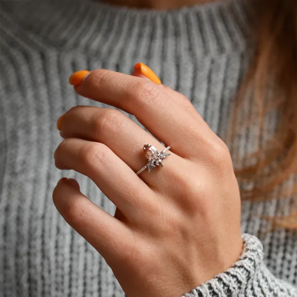 Originální zlatý prsten se salt'n'pepper diamanty CROWNIAS Image