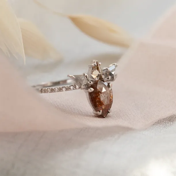 Originální zlatý prsten se salt'n'pepper diamanty CROWNIAS Image