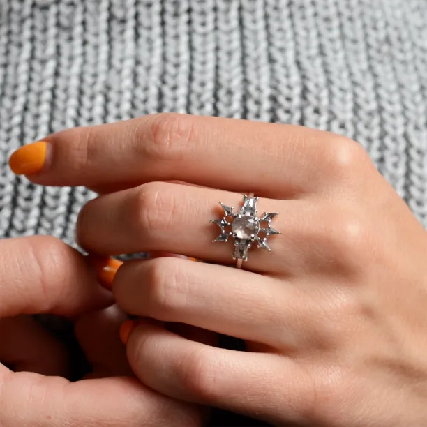 Luxusní zlatý prsten se salt'n'pepper diamanty AURORA Image