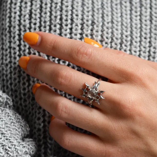 Luxusní zlatý prsten se salt'n'pepper diamanty AURORA Image