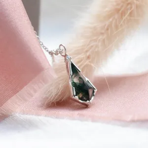 Přívěsek s mechovým achátem a diamantem MATTIA Thumbnail