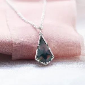 Přívěsek s mechovým achátem a diamantem MATTIA Thumbnail