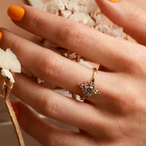 Unikátní cluster prsten se salt'n'pepper diamanty RAVENNA Thumbnail