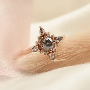 Unikátní cluster prsten se salt'n'pepper diamanty RAVENNA Thumbnail