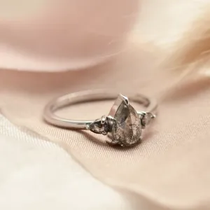 Zlatý prsten s pear salt'n'pepper diamanty JACOBELLA Thumbnail