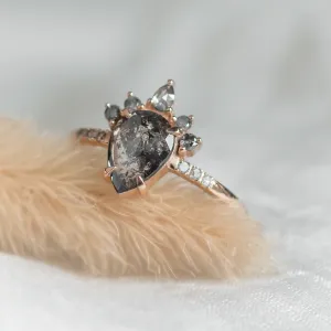 Zlatý cluster prsten se salt'n'pepper diamanty FILOMENA Thumbnail