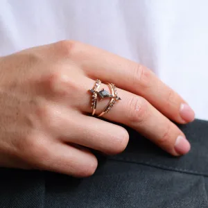 Vintage split shank prsten se salt and pepper diamanty SPLIT Thumbnail