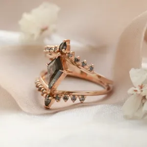 Vintage split shank prsten se salt and pepper diamanty SPLIT Thumbnail