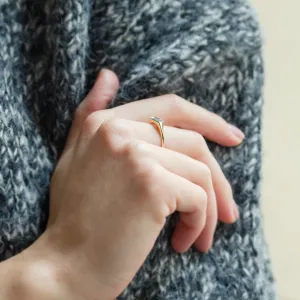 Gold atypical ring with asymmetric pink sapphire EDITH Thumbnail