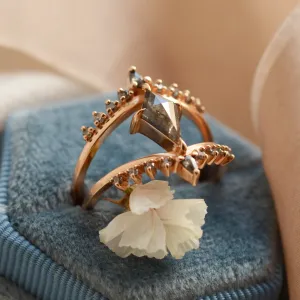 Vintage split shank prsten se salt and pepper diamanty SPLIT Thumbnail