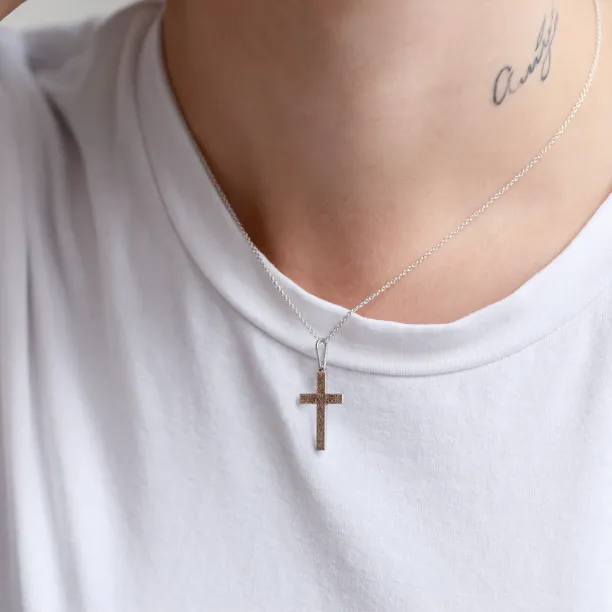 Zlatý přívěsek ve tvaru kříže MARIA Image