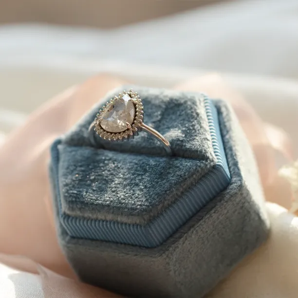 Halo luxusní prsten se salt and pepper diamantem NOEMI Image