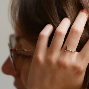 Minimalistický prsten se salt and pepper a klasickým diamantem BIANCA Thumbnail