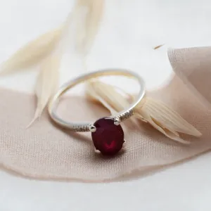 Gold ruby ring with diamonds SARA Thumbnail