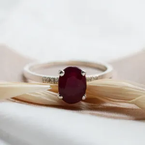 Gold ruby ring with diamonds SARA Thumbnail