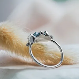 Prsten ze zlata se surovým modrým diamantem a klasickými diamanty POSEIDON Thumbnail