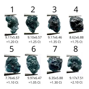 Prsten ze zlata se surovým modrým diamantem a klasickými diamanty POSEIDON Thumbnail