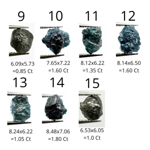 Prsten ze zlata se surovým modrým diamantem a klasickými diamanty POSEIDON Image