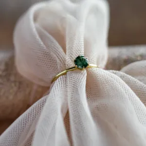 Minimalist engagement ring with moss agate MAGGIE Thumbnail