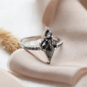 Zlatý cluster prsten se salt and pepper diamanty BEATRICE Thumbnail