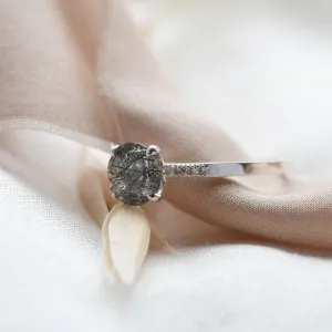 Rutilový křišťál ve zlatém prstenu s diamanty GIORGIA Thumbnail