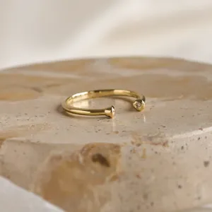 Minimalistický otevřený prsten s diamanty EMMA Thumbnail