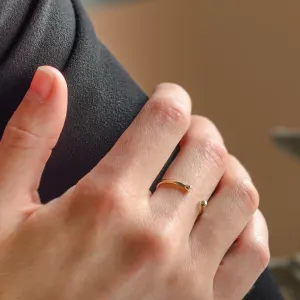 Minimalistický otevřený prsten s diamanty EMMA Thumbnail