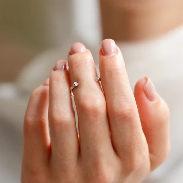Minimalistický otevřený prsten s diamanty EMMA Image