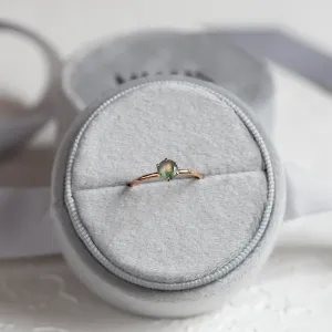 Minimalist engagement ring with moss agate MAGGIE Thumbnail
