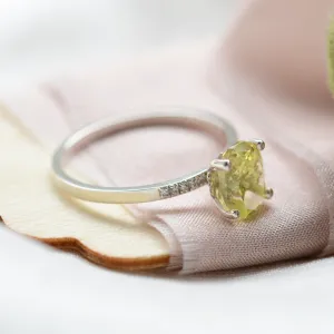 Zlatý prsten s citronovým křišťálem a diamanty LIMONE Thumbnail