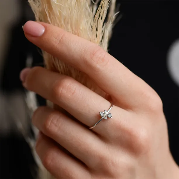 Zlatý cluster prsten se salt and pepper diamanty BENNY Image