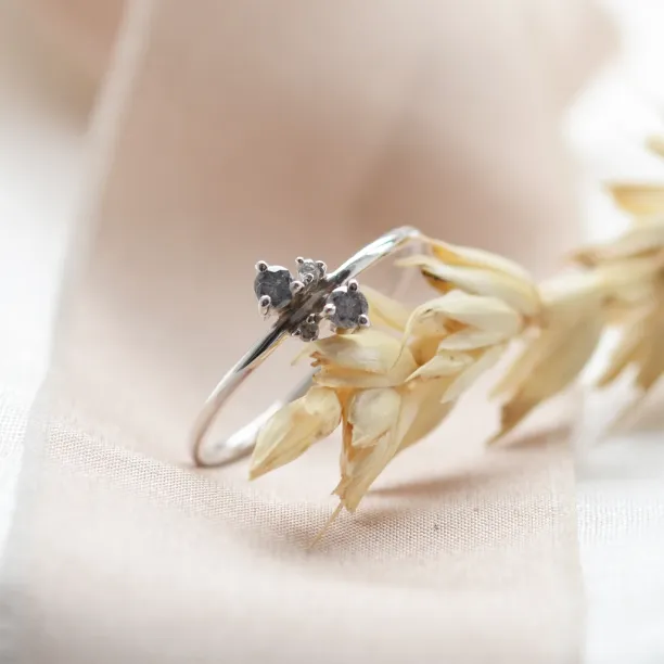 Zlatý cluster prsten se salt and pepper diamanty BENNY Image