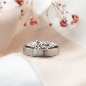 Gold cluster ring and matt ring for men ROMANZA Thumbnail