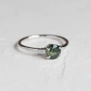 Unusual engagement ring with moss agate and diamonds CAMILA Thumbnail
