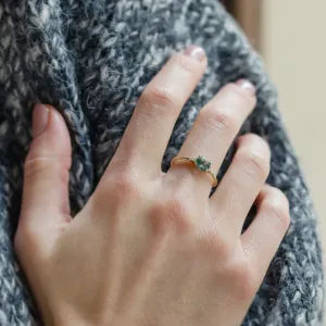 Unusual engagement ring with moss agate and diamonds CAMILA Thumbnail