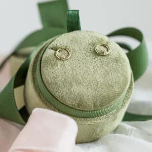 Gold karma earrings with diamonds GARURASANA Thumbnail