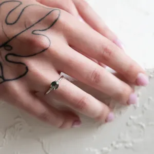 Unusual engagement ring with moss agate and diamonds CAMILA Thumbnail