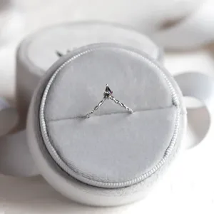 V stacker ring with kite salt and pepper diamond NIAM Thumbnail