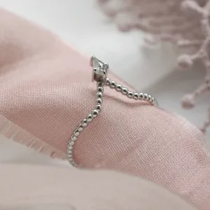 Salt and pepper diamond V stacker ring ISOLDE Thumbnail