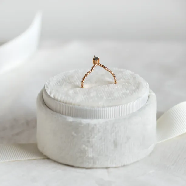 Salt and pepper diamond V stacker ring ISOLDE Image