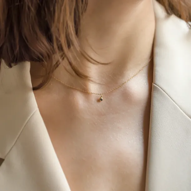 Zlatý bezel přívěsek se salt´n´pepper diamantem ISLEEN Image