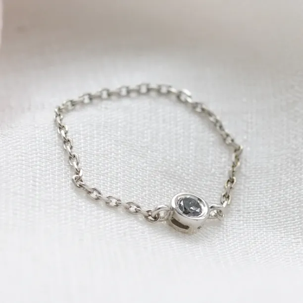 Zlatý řetízkový prsten se salt and pepper diamantem DAITHI Image