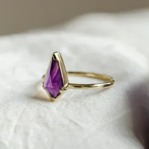 Kite amethyst ring in solid gold DARERCA Thumbnail
