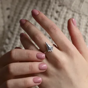 Elegantní prsten s kite salt and pepper diamantem EININ Thumbnail