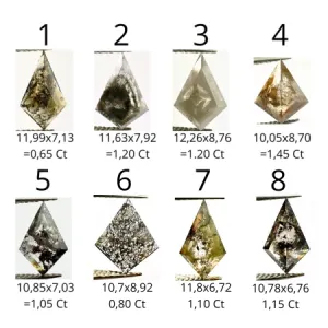 Elegantní prsten s kite salt and pepper diamantem EININ Thumbnail