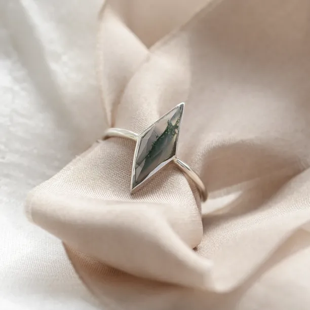 Prsten s kite mechovým achátem FINOLA Image