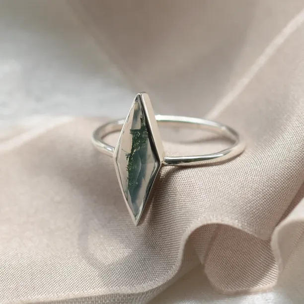 Prsten s kite mechovým achátem FINOLA Image